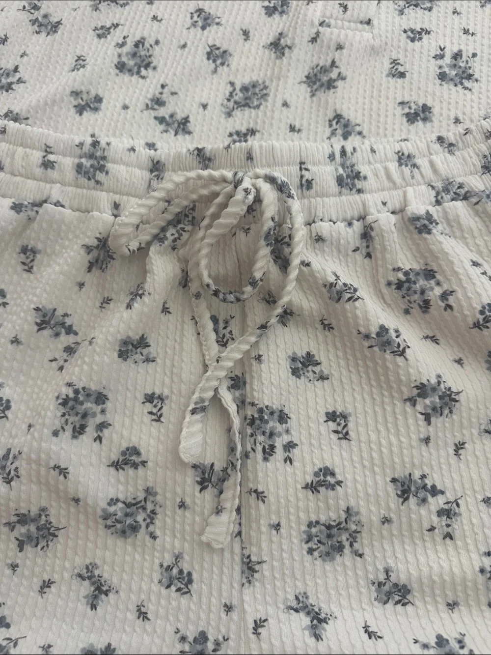 J.O.A. Cream Waffle Knit Henley Top & Floral Shorts Set